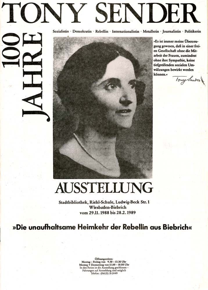 Begleitbroschüre zur Biebricher Ausstellung aus Anlass ihres 100. Geburtstages